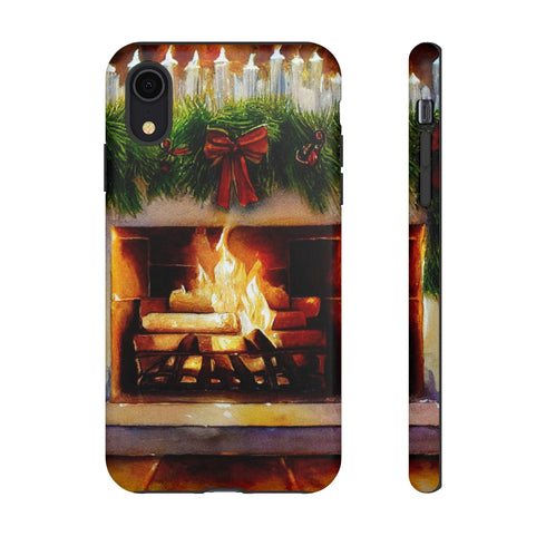 Candles on the Hearth Decorated for Christmas - Impact Resistant Phone Case iPhone XR Matte